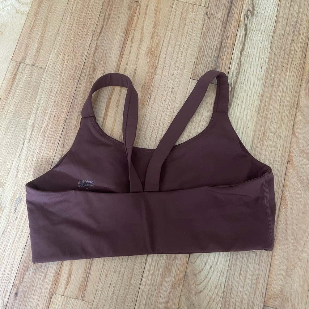girlfriend collective brown sports bra - size M